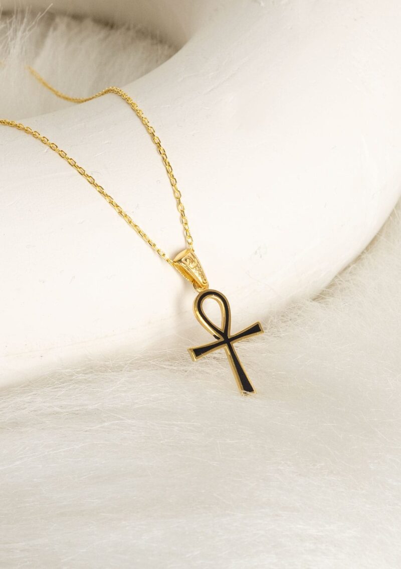 Alternative view of ANKH KOLYE   | 925 AYAR GÜMÜŞ ÜZERİ ALTIN KAPLAMA