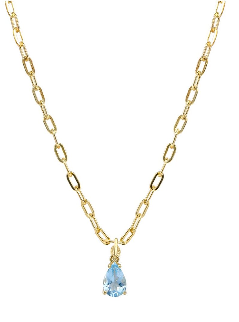 DAMLA FORM SKY BLUE TOPAZ (MAVİ TOPAZ) KOLYE - LIMITED EDITION