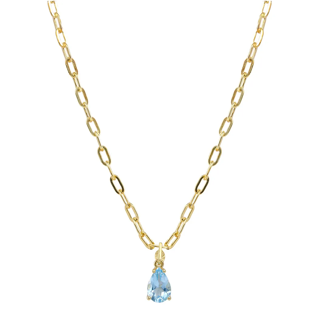 DAMLA FORM SKY BLUE TOPAZ (MAVİ TOPAZ) KOLYE - LIMITED EDITION