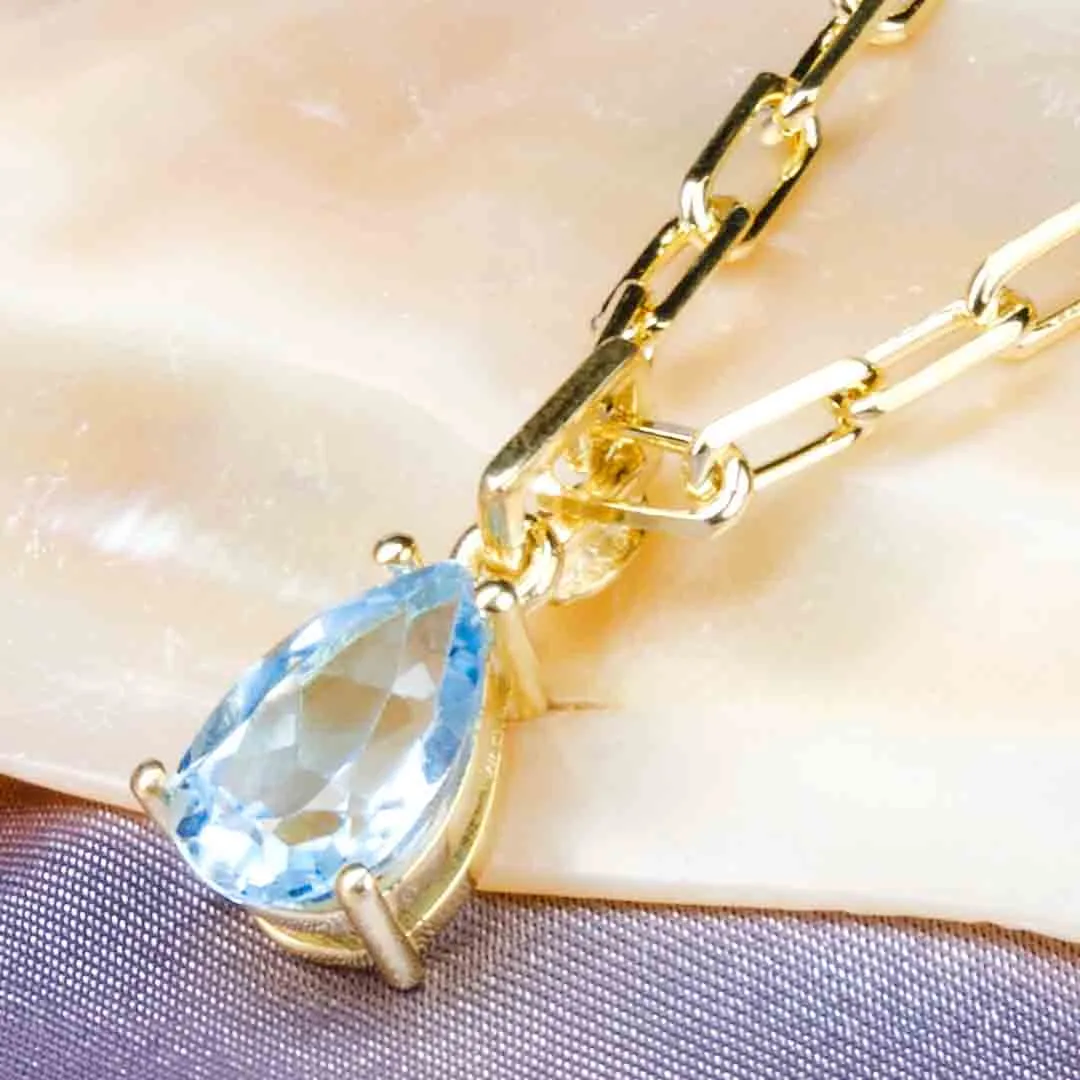 DAMLA FORM SKY BLUE TOPAZ (MAVİ TOPAZ) KOLYE - LIMITED EDITION - Görsel 2