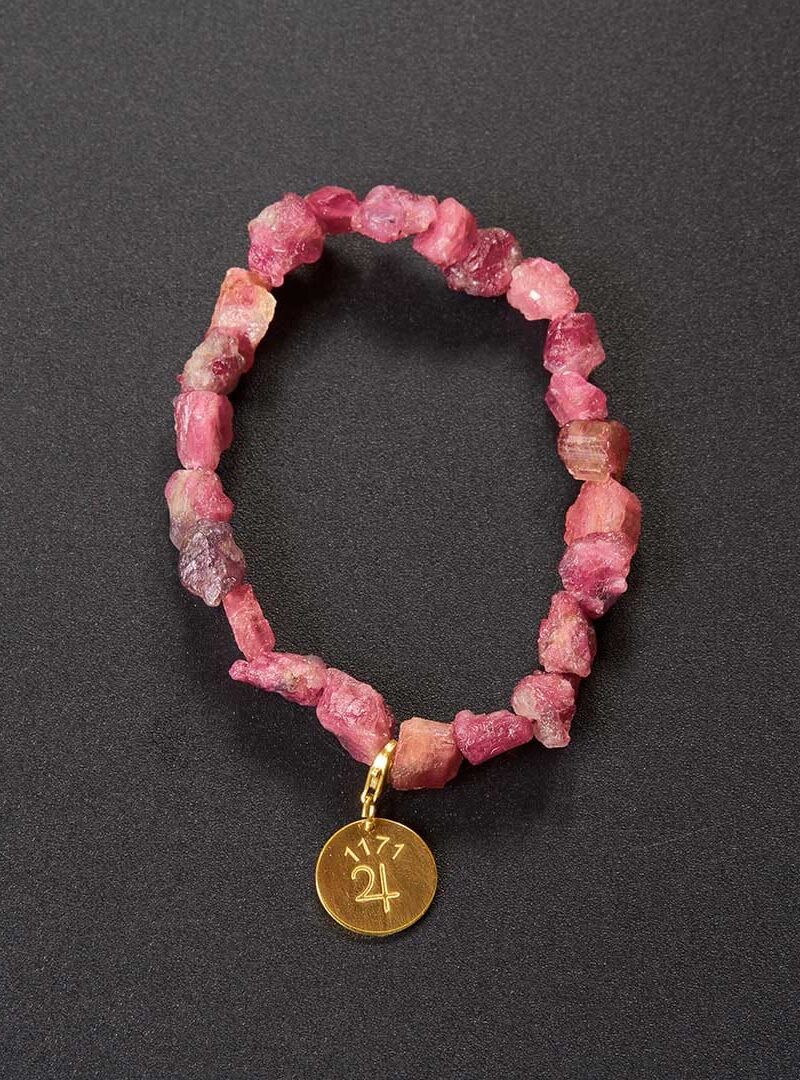 PEMBE TURMALİN 1171 CHARMLI DOĞAL TAŞ KADIN BİLEKLİK
