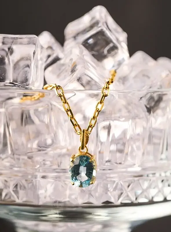 Alternative view of OVAL KESİM SKY BLUE TOPAZ KOLYE – NEŞE, ŞANS VE SAĞLIK - LIMITED EDITION