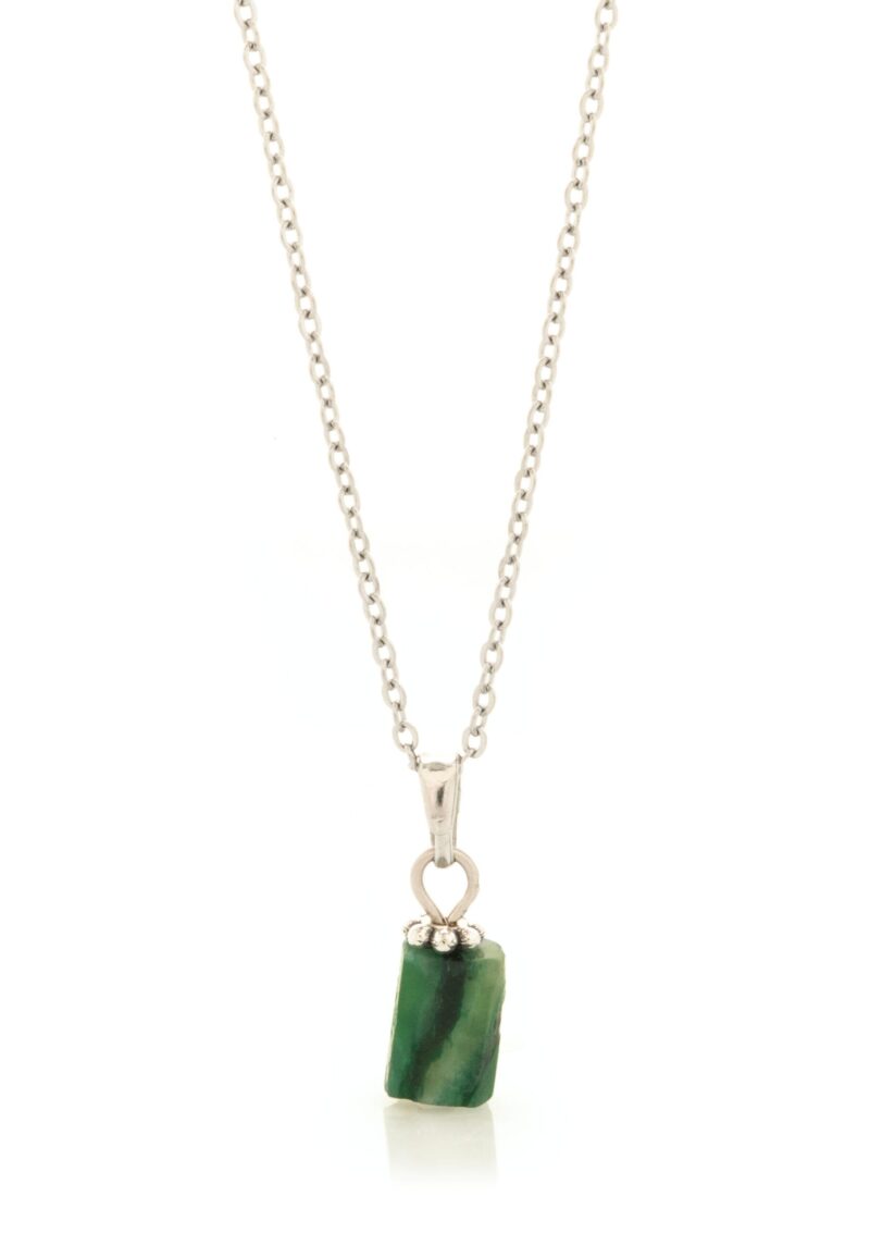ZÜMRÜT (EMERALD) DOĞAL TAŞ KOLYE SİLİNDİR FORM