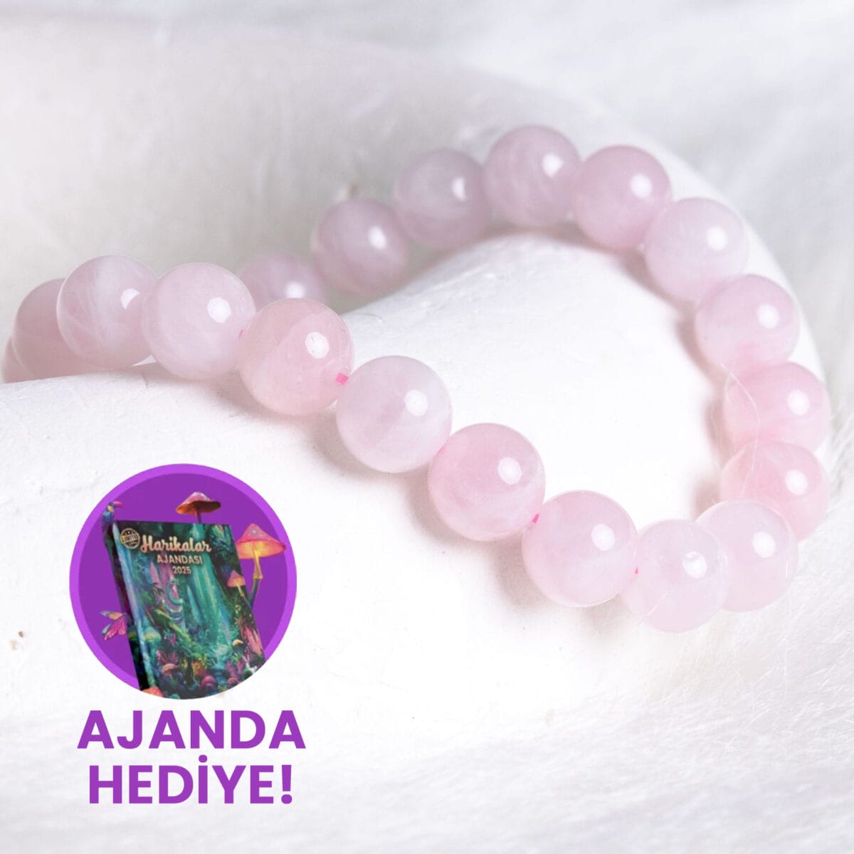 PEMBE KUVARS BİLEKLİK