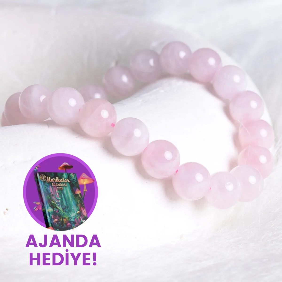 PEMBE KUVARS BİLEKLİK