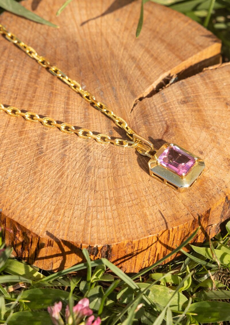 Alternative view of PEMBE TOPAZ KOLYE (PINK TOPAZ) - LIMITED EDITION
