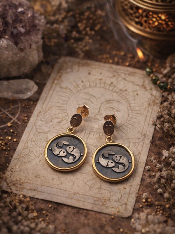 KOİ BALIĞI AŞK KÜPESİ | 925 AYAR GÜMÜŞ ÜZERİ  KARARTMA VE ALTIN KAPLAMA