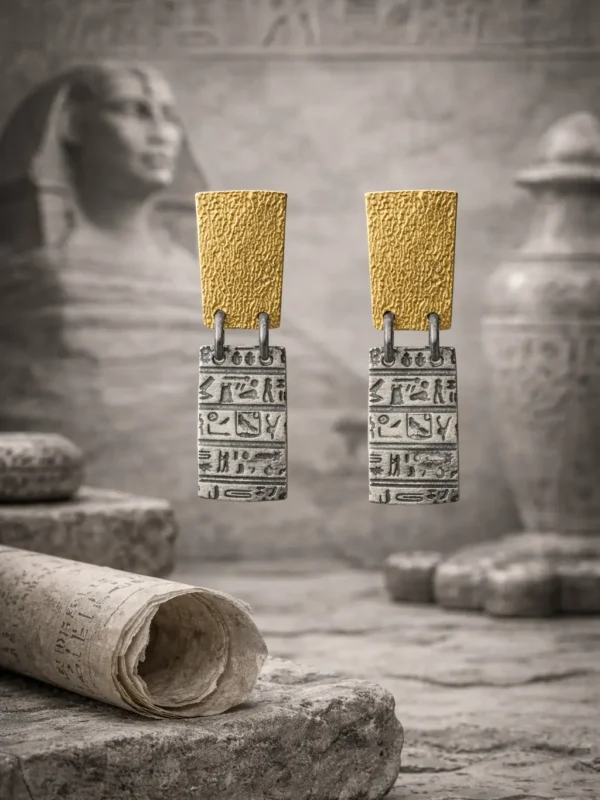 AMON BEREKET KÜPESİ  | 925 AYAR GÜMÜŞ ÜZERİ KARARTMA VE  ALTIN KAPLAMA