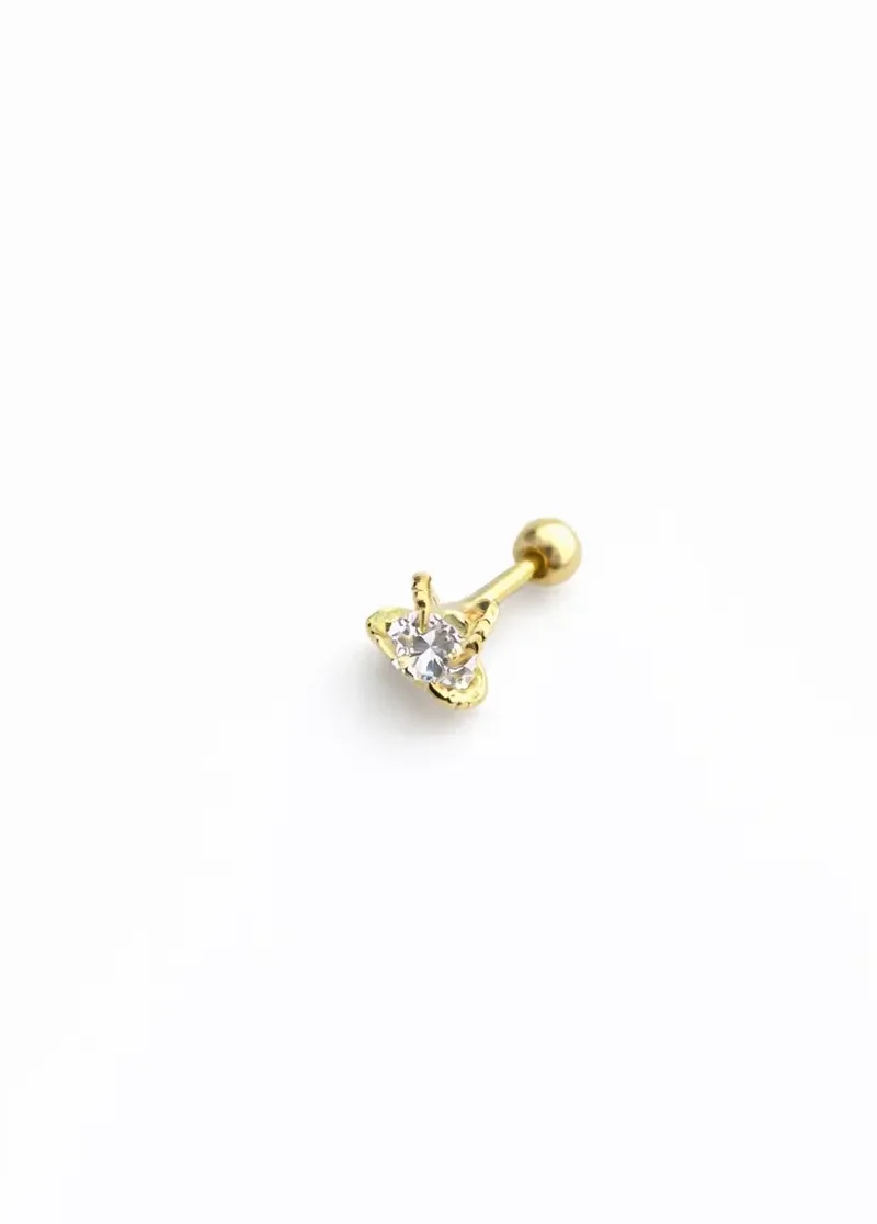 Minimal Işıltı Piercing | 925 Ayar Gümüş Üzeri Altın Kaplama