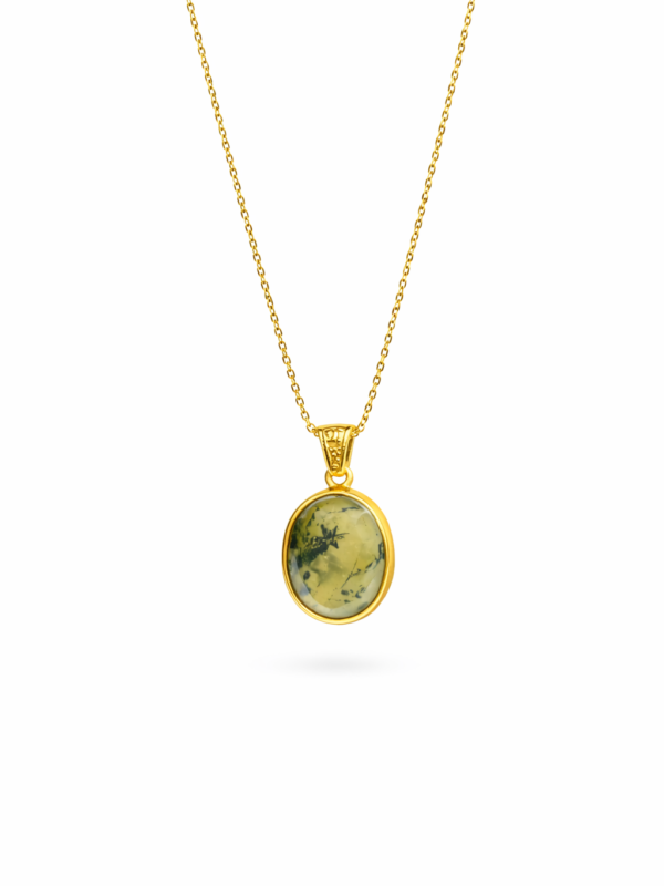 ÖZEL SERİ CEBRAİL TAŞI OVAL KESİM KOLYE | 925 AYAR GÜMÜŞ ÜZERİ ALTIN KAPLAMA