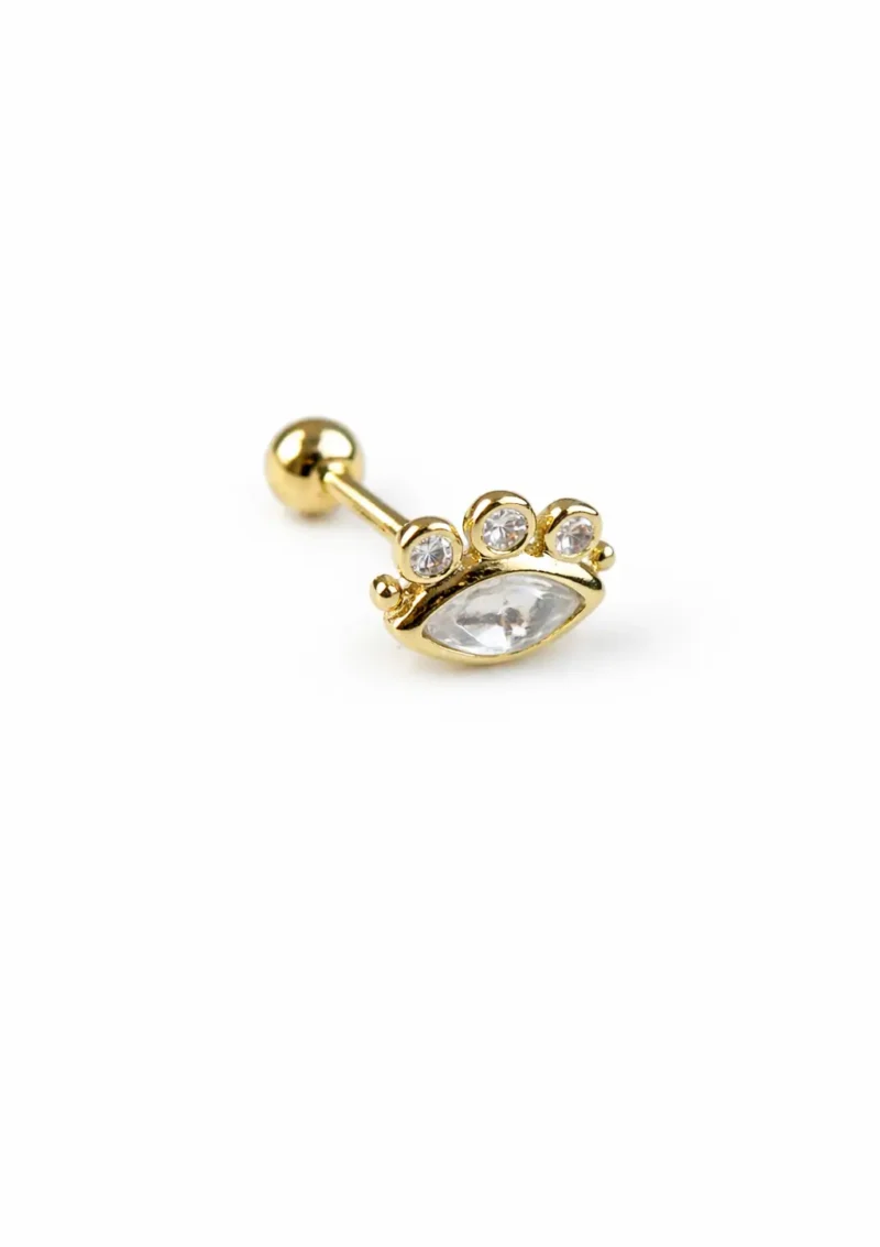 Koruyucu Göz Piercing | 925 Ayar Gümüş Üzeri Altın Kaplama