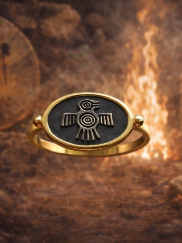 GÜNEŞ KUŞU YÜZÜK | 925 AYAR GÜMÜŞ ÜZERİ ALTIN KAPLAMA