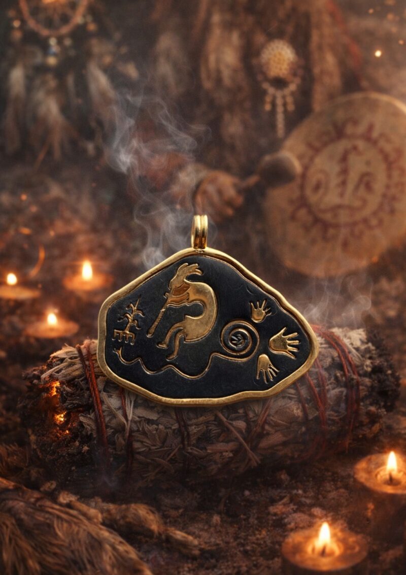 KOKOPELLİ KOLYE UCU | 925 AYAR GÜMÜŞ ÜZERİ ALTIN KAPLAMA
