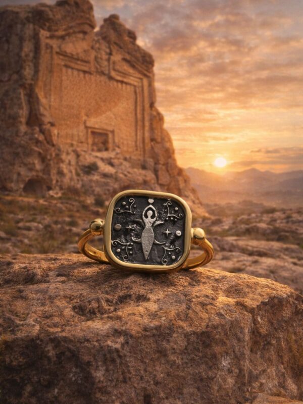 KİBELE YÜZÜK | 925 AYAR GÜMÜŞ ÜZERİ ALTIN KAPLAMA