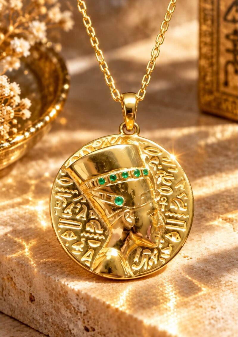 NEFERTİTİ ALTIN KAPLAMA ANKH KOLYE (ANCİENT EDITION)