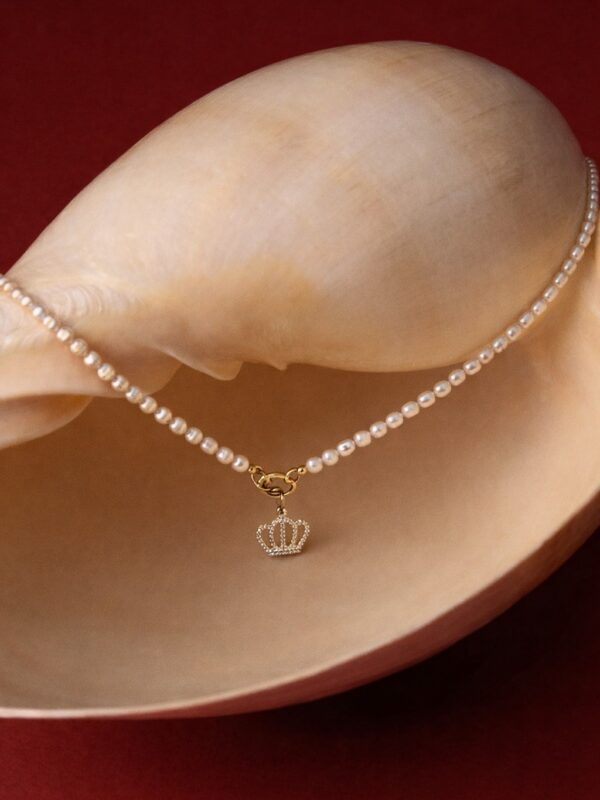 QUEEN İNCİ KOLYE | 925 AYAR GÜMÜŞ ÜZERİ ALTIN KAPLAMA